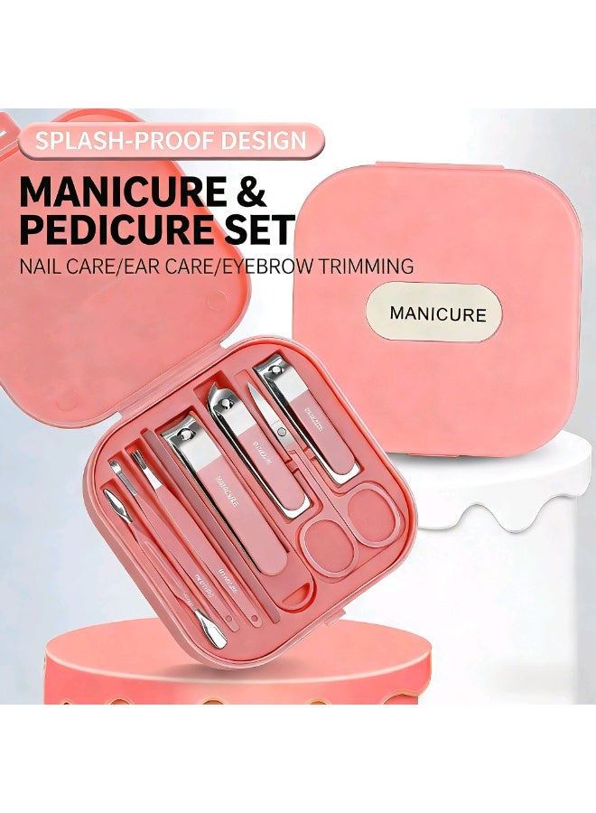 MANICURE مجموعة قص الأظافر المحمولة الجديدة المضادة للتناثر 8 قطع - Image 1